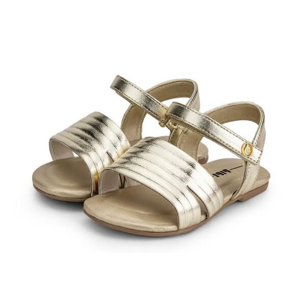 Sandália Infantil Bibi Dourada com Velcro Mini Me