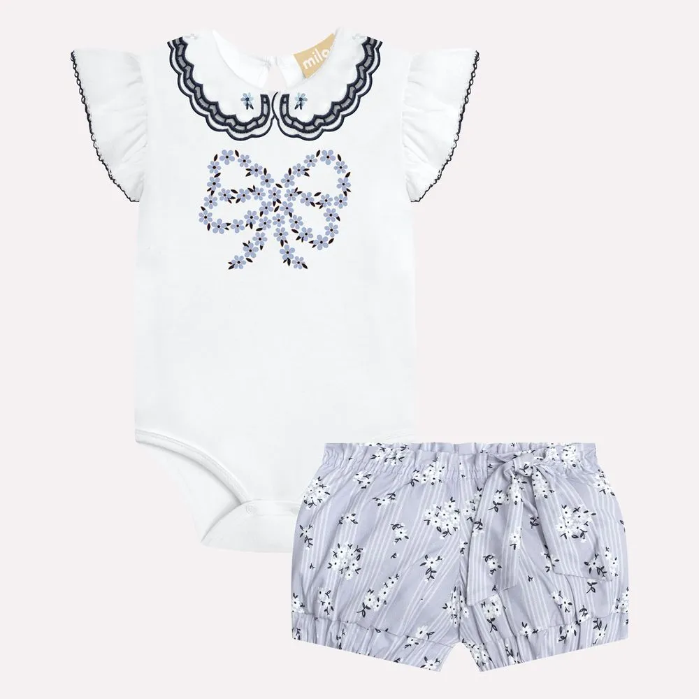 Conjunto Bebê Menina Flores Milon - Imagem 2