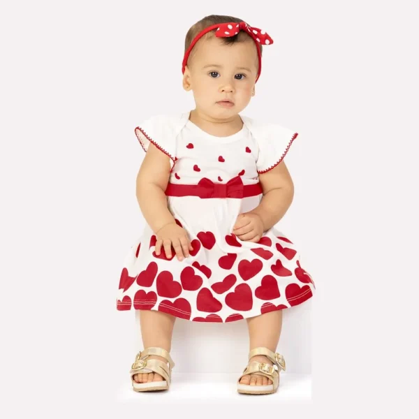 Vestido Bebê Menina Corações Kyly