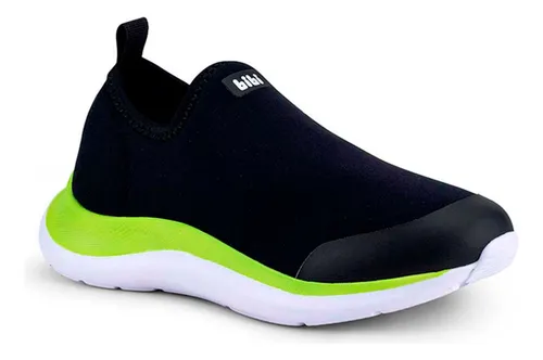 Tênis Infantil Menino Bibi Action Preto Citrus Sem Cadarço