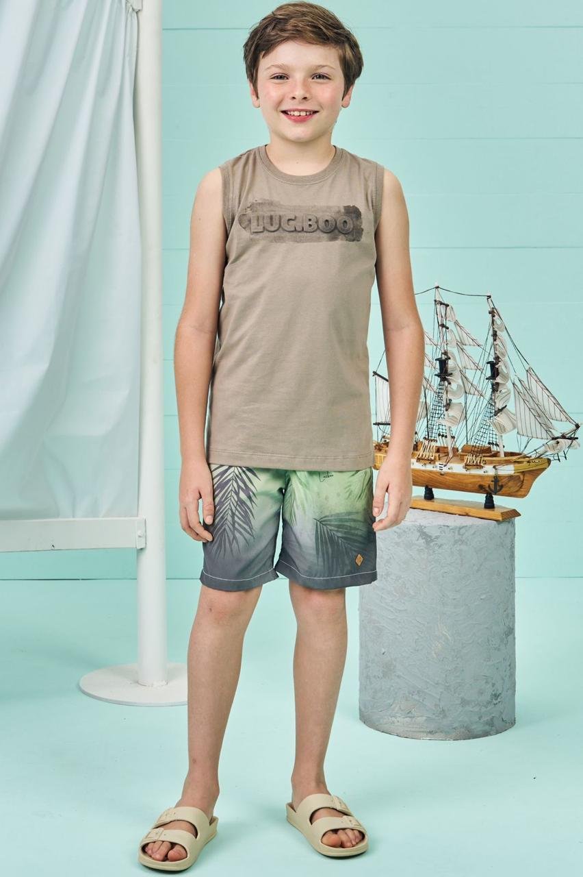 Conjunto regata e bermuda marrom | Luc.boo