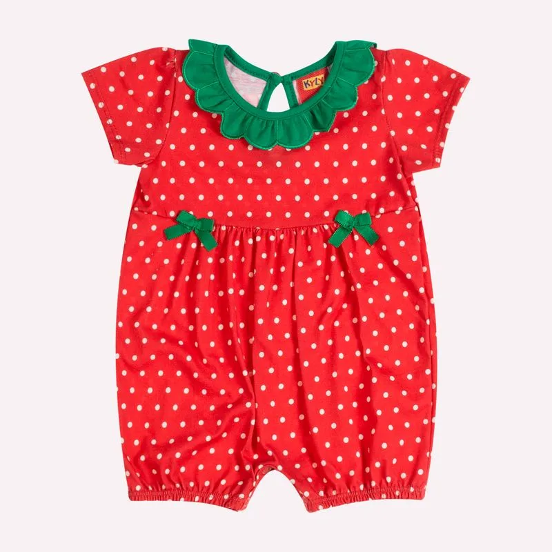 Macaquinho Bebê Menina Moranguinho Kyly - Imagem 3