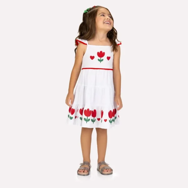 Vestido Infantil Menina Tulipas Kyly