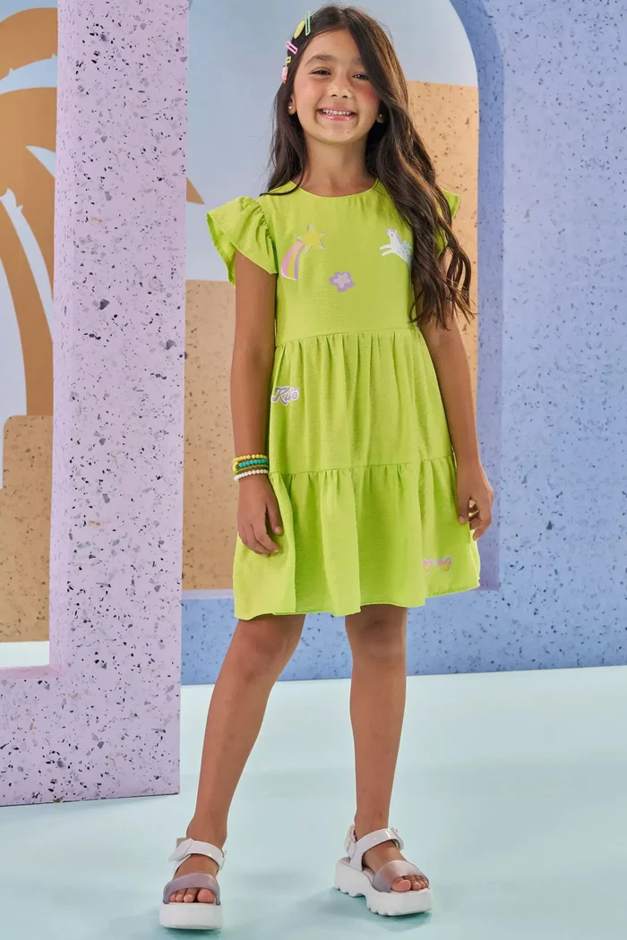 Vestido em Viscose 87677 Kukiê Infantil Menina