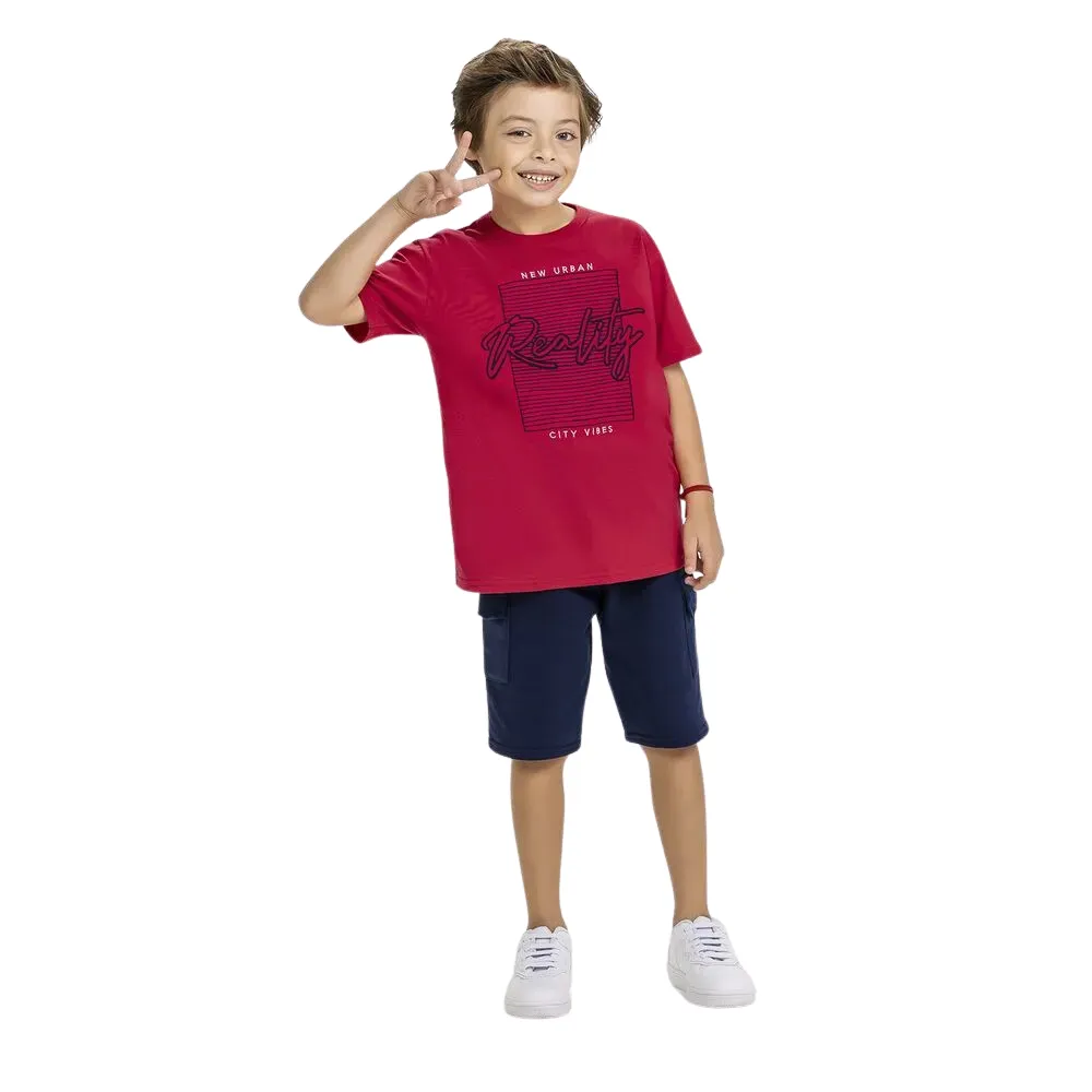 Conjunto Juvenil Menino Verão Camiseta e Bermuda Kyly 1000625