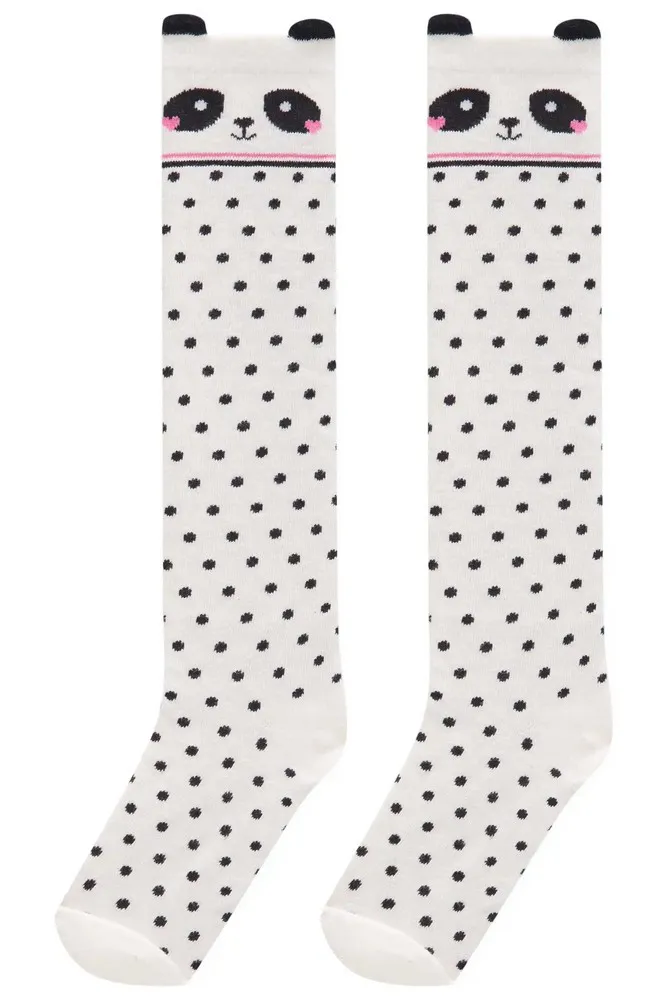 Meia Menina Infantil 3/4 Panda 78061 Kukiê