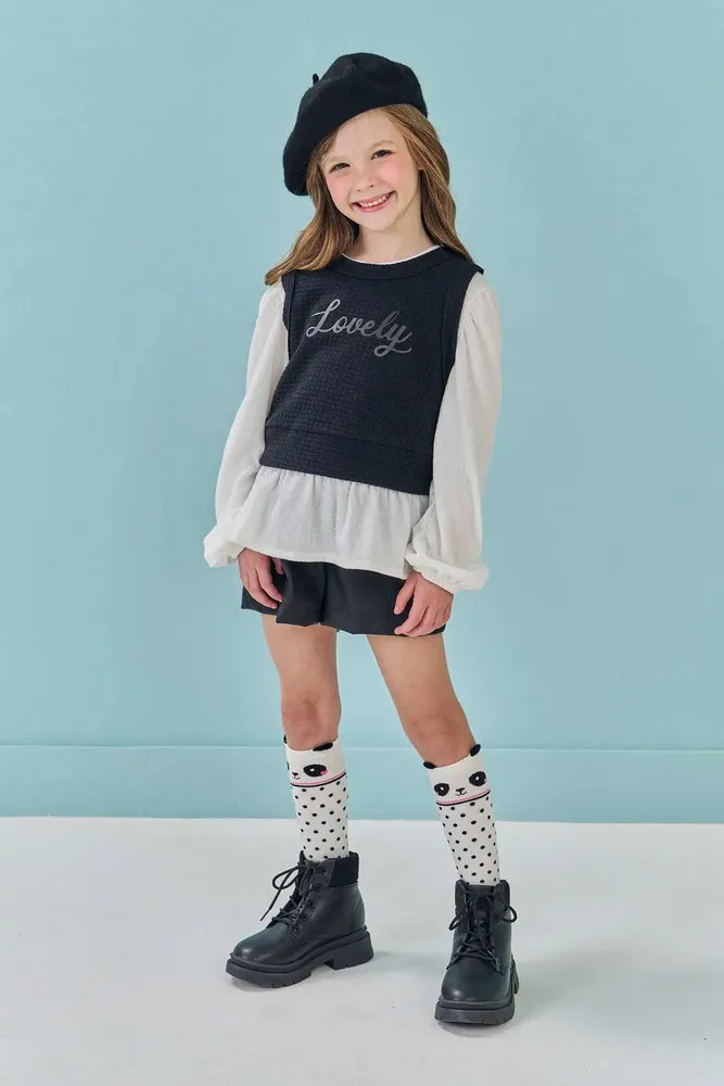 Meia Menina Infantil 3/4 Panda 78061 Kukiê - Imagem 3