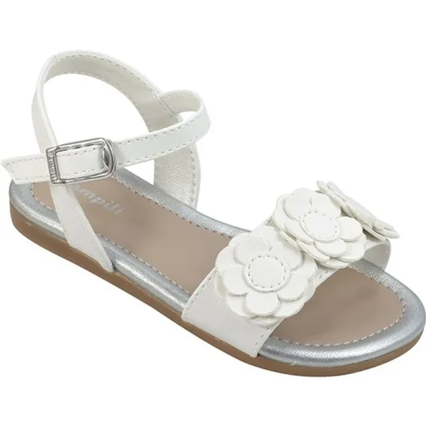 Sandália Infantil Feminina Pampili Mili na cor Branca