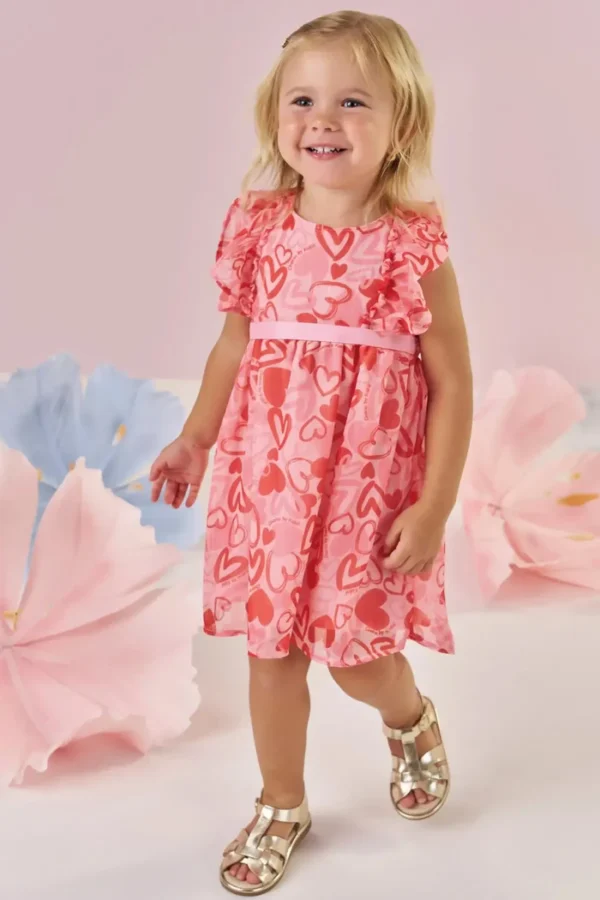 Vestido em Chiffon Brilho 87576 Kukiê Bebê Menina