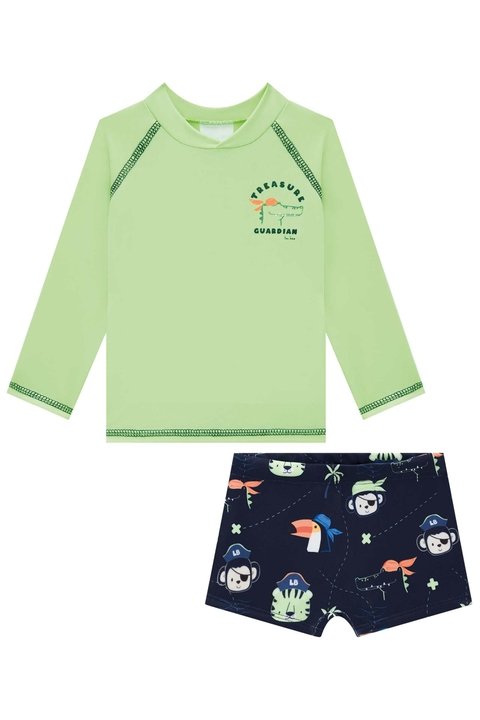 Conjunto Camiseta e Sunga ML UV50 Luc.Boo - Imagem 2