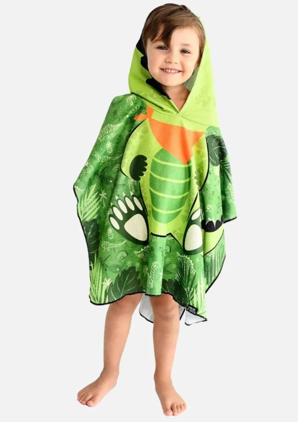 Toalha Com Touca Marujos Sereias Infantil Estampa De Dinossauro