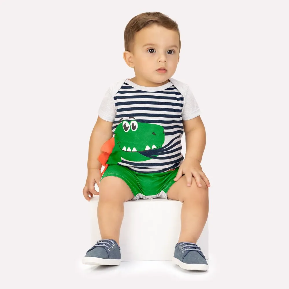 Macaquinho Bebê Menino Dinossauro Kyly