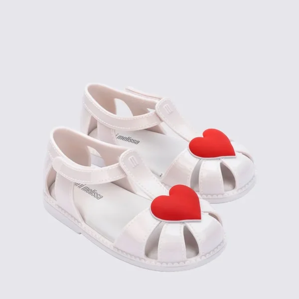 Mini Melissa Hip Heart Ballerina Baby Branco Metalizado 37783