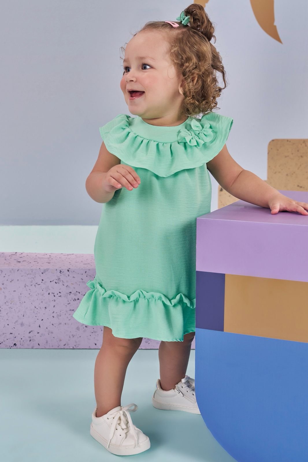 Vestido e Calcinha em Air Flow 86820 Kukiê Bebê Menina