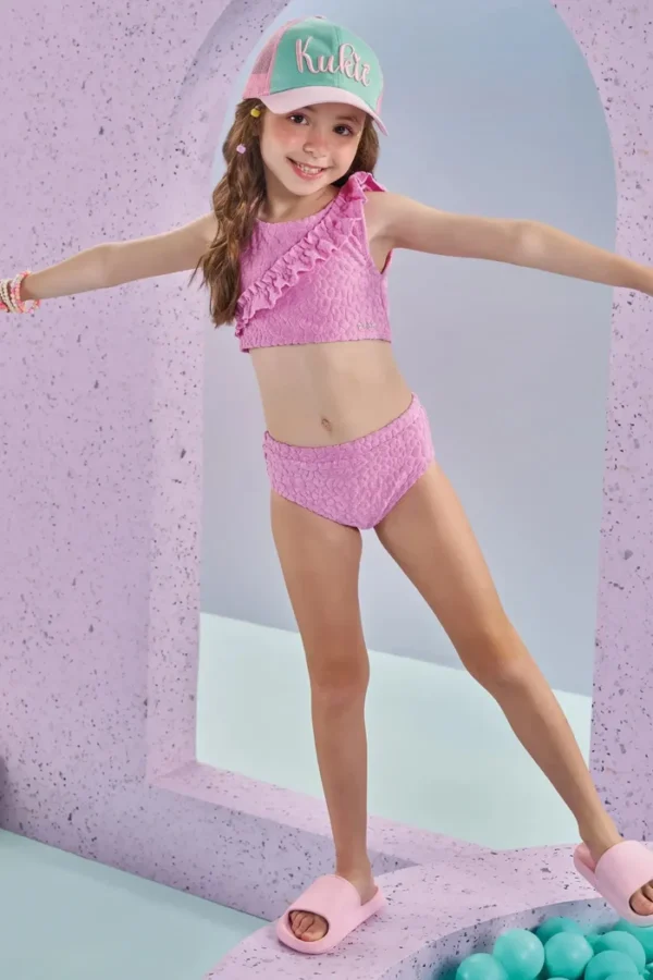 Biquíni em Malha Atoalhada 89026 Kukiê Infantil Menina
