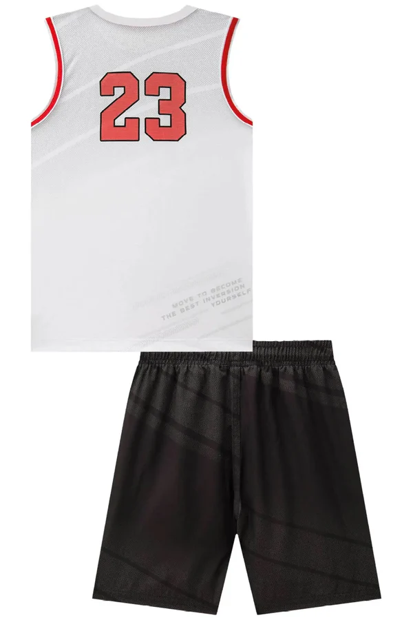 Conjunto de Regata em Malha Dry Space Green e Bermuda em Nylon Ergonomic com Elastano 88010 LucBoo Infantil Menino - Imagem 6