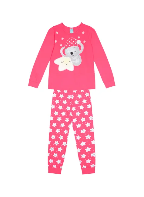 Pijama Menina Manga Longa Coala Brilha no Escuro- Kyly - Imagem 2