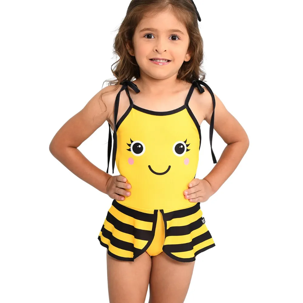 Maiô Menina Marujos e Sereias com Proteção UV50+ Estampa de Abelhinha - Imagem 2