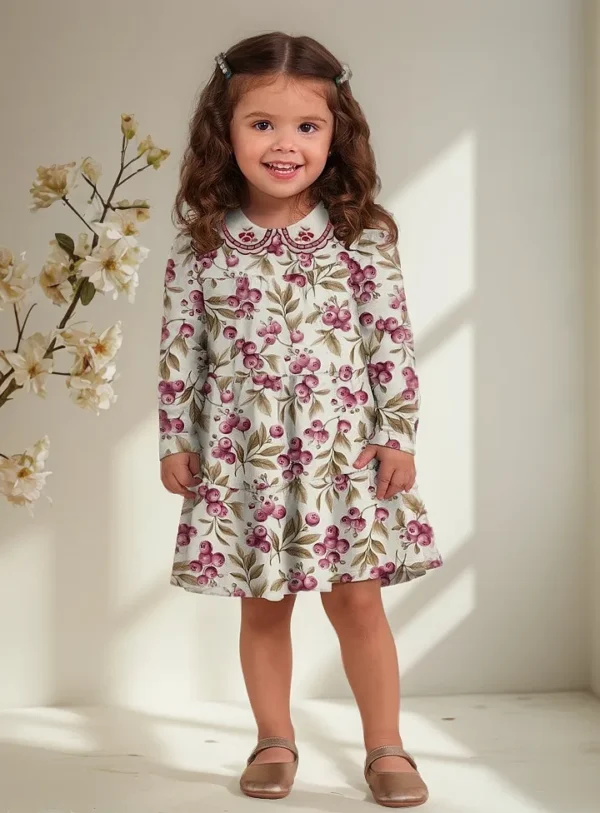 Vestido Infantil Inverno Bordado-Milon