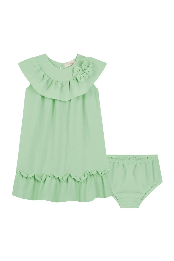 Vestido e Calcinha em Air Flow 86820 Kukiê Bebê Menina - Imagem 2