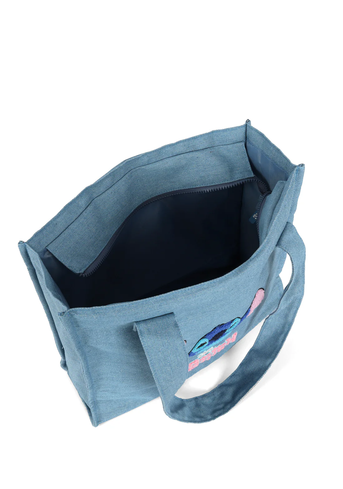 Bolsa Shopper Pequena Jeans Stitch Disney - Imagem 2