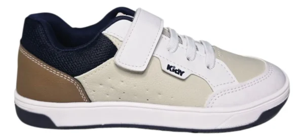 Tênis Casual Menino Velcro Kidy Astral Bege/marinho