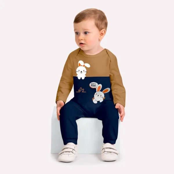 Macacão Bebê Menino Coelhinhos Kyly