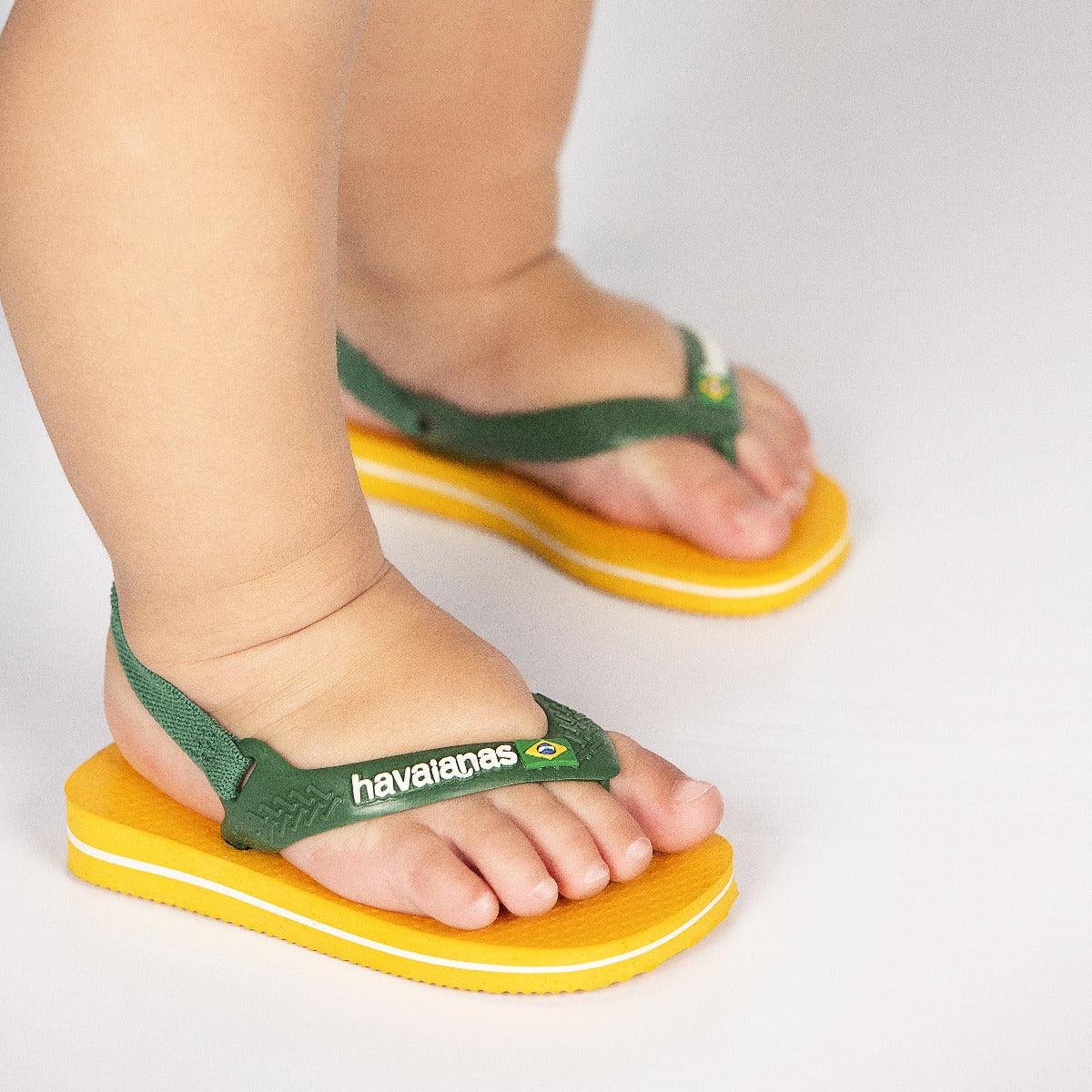 Chinelo Havaianas Baby Brasil Logo - AMARELO