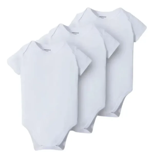 Kit Hering Com 3 Bodies Bebê Em Ribana Branco