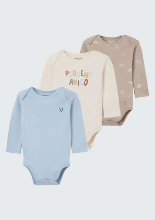Kit Com 3 Bodies Bebê Em Ribana Hering Kids