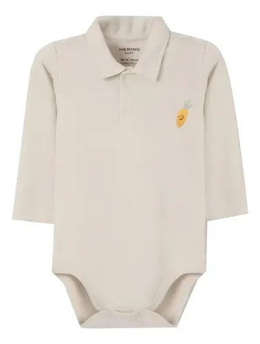 Body Polo Hering Bebê Menino Manga Longa Marrom