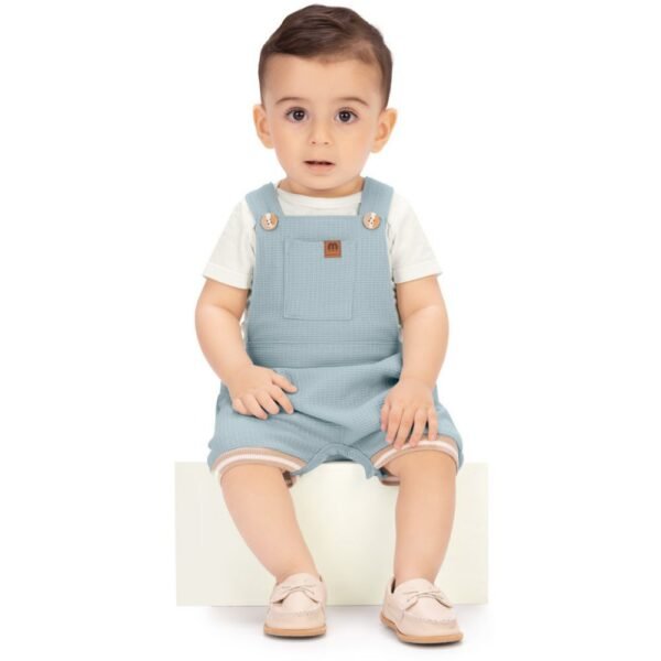 Conjunto Bebê Menino Milon Jardineira Algodão Body em Cotton