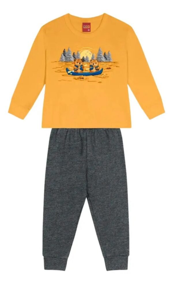 Conjunto Menino Longo Inverno Barco/urso