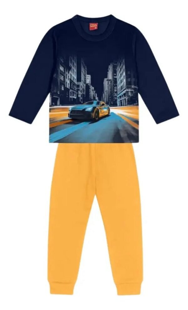 Conjunto Menino Longo Inverno carro kyly