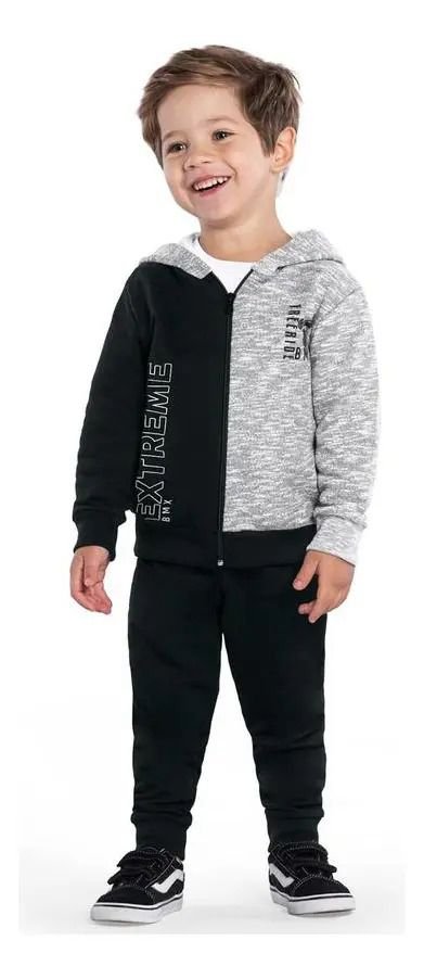 Conjunto De Inverno Moletom Peluciado Infantil Menino Kyly