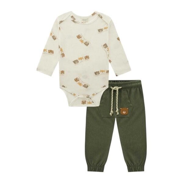 Conjunto Body Ursinho e Calça Jogger