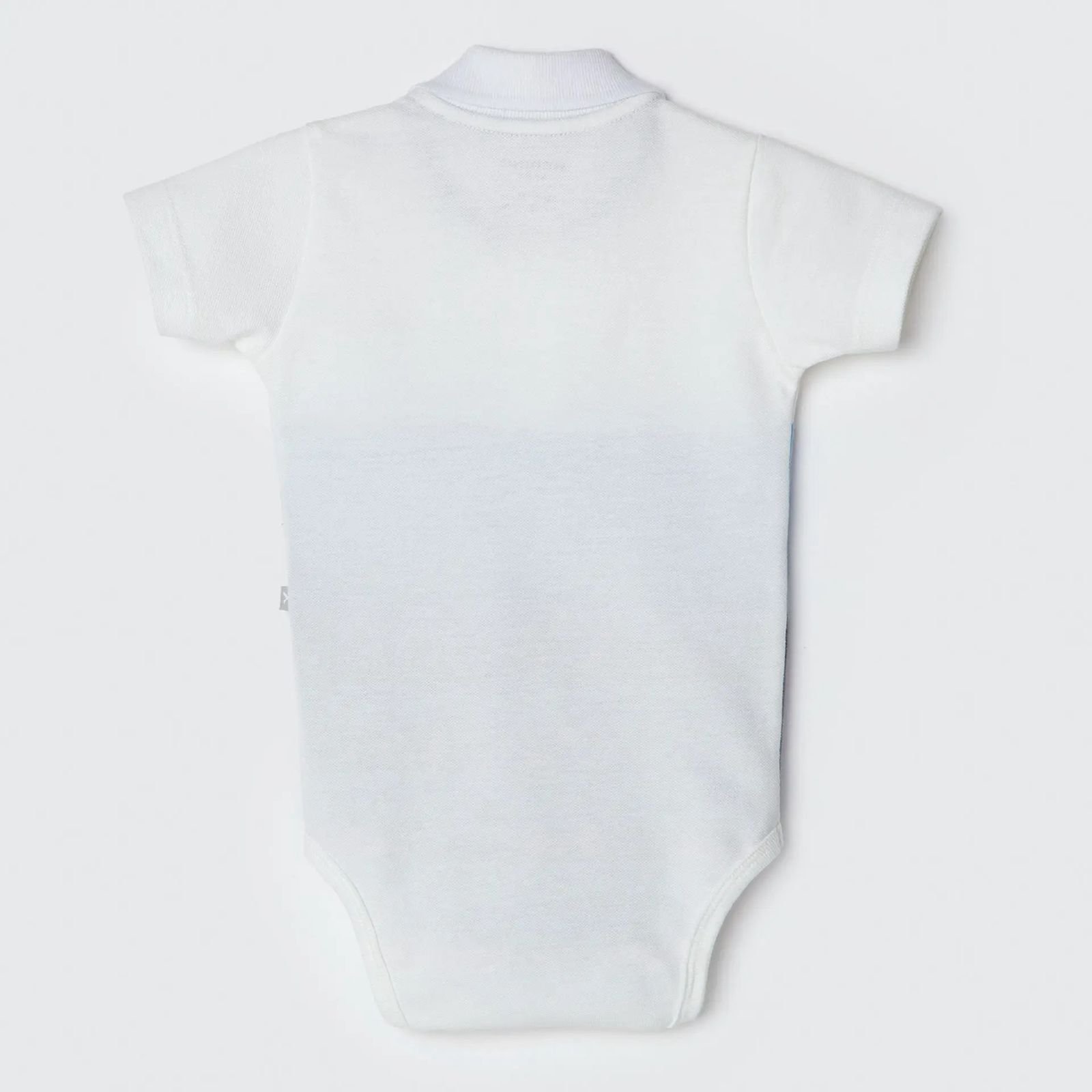 Body Polo Bebê Menino Em Piquet Branco/azul/marinho Hering - Imagem 2