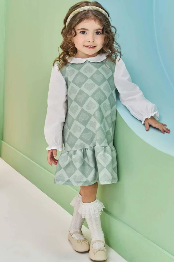 Vestido em Fly Tech e Tricoline Kukiê