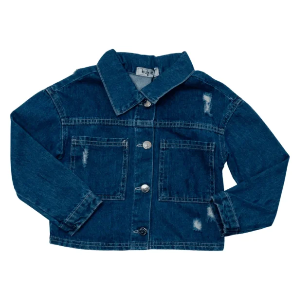 Jaqueta Jeans Feminina Manga Longa Kukie