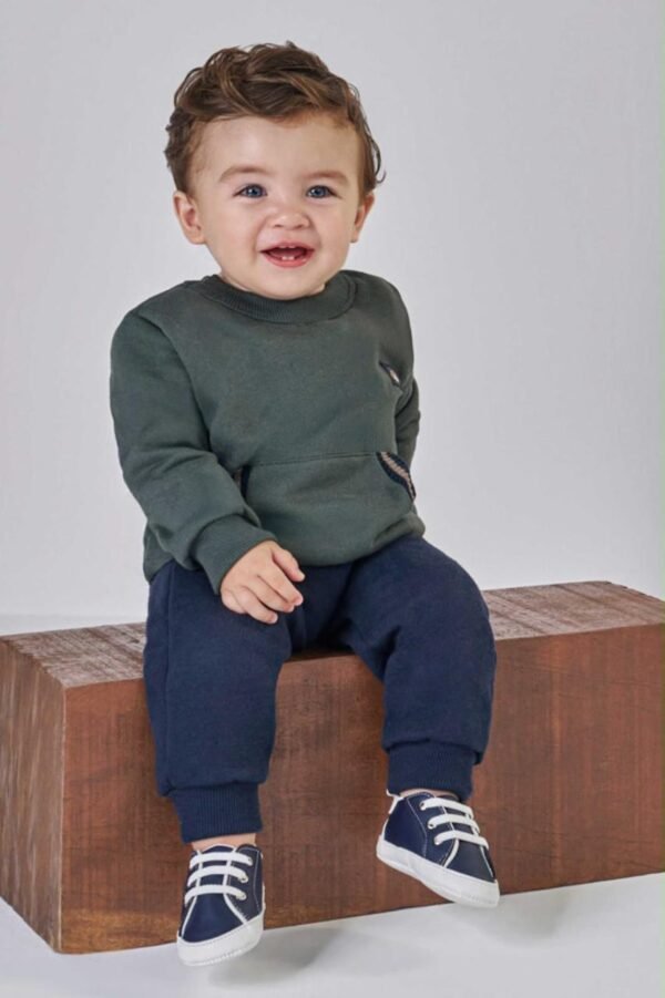 Conjunto de Blusão e Calça Jogger em Moletom com Pelúcia 89744 LucBoo Bebê Menino