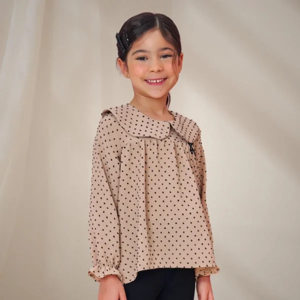 Conjunto de bata em crepe textura poá e calça boot cut em canelado kukiê ref: 90920