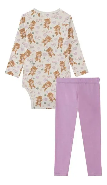 Conjunto de body em malha comfy e calça legging em cotton kukiê ref 91956 - Imagem 2