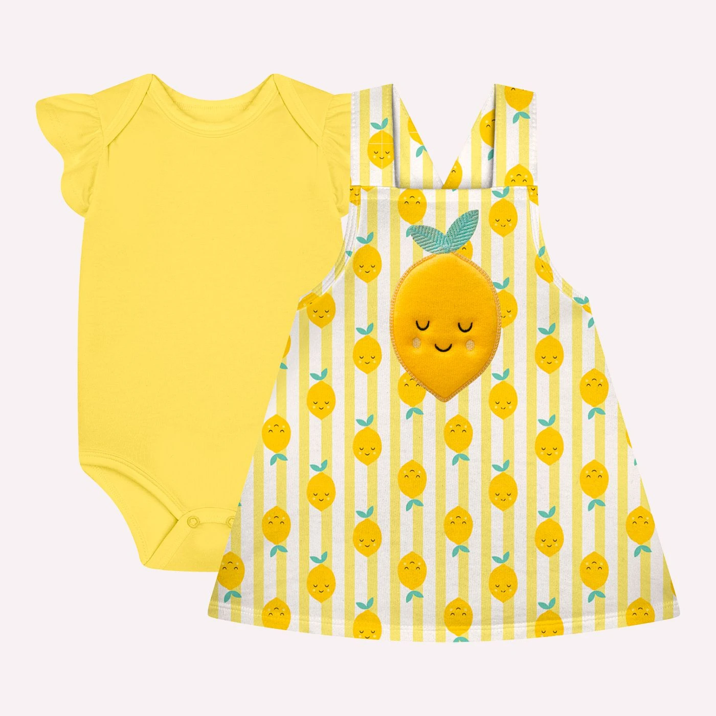 Conjunto bebê menina bordado kyly ref: 1001934 - Imagem 2