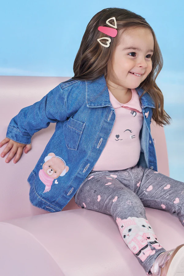 Jaqueta em Jeans Arkansas 90883 Kukiê Infantil Menina