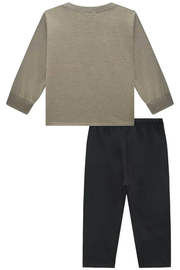 Conjunto de camiseta em meia melha e calça moletwill com elastano luc boo ref: 90216 - Imagem 2