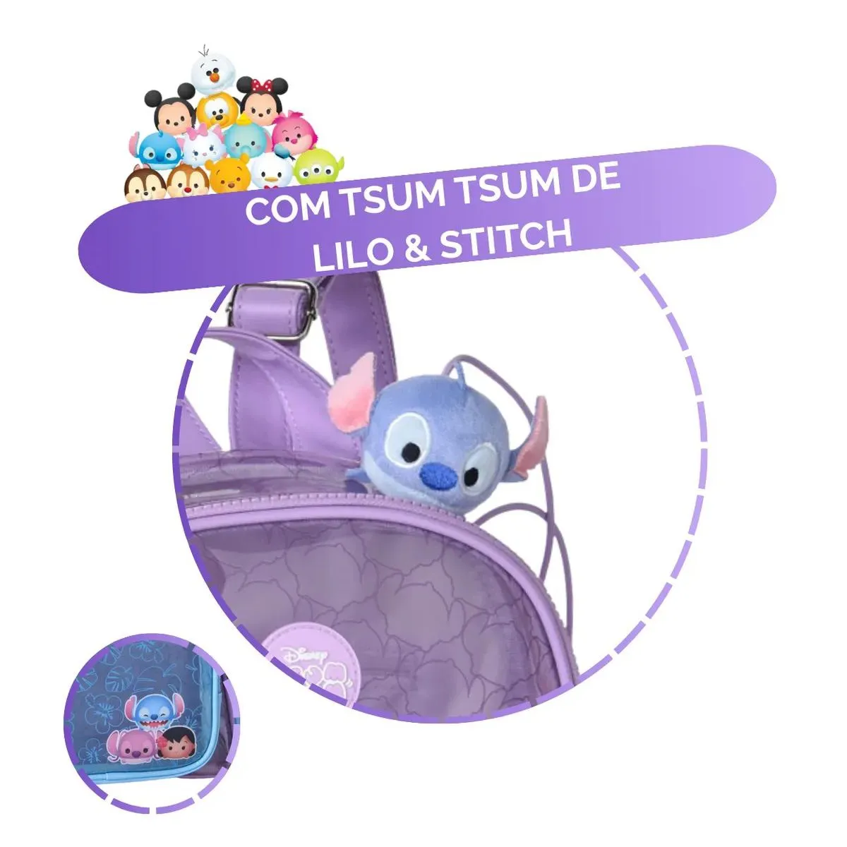 Mochila De Costas Tsum Tsum Com Boneco Stitch De Imã - Clio - Imagem 2